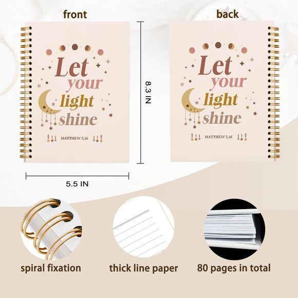 Hardcover Christian Spiritual Themed Spiral Notebook Journal Diary Writing Gift - Picture 2 of 4